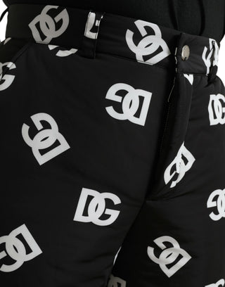 Schwarze Hose mit weitem Bein und DG-Print