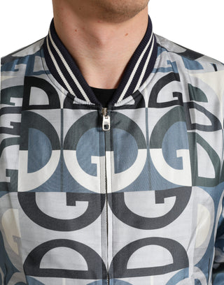 Mehrfarbige Bomberjacke mit Logodruck