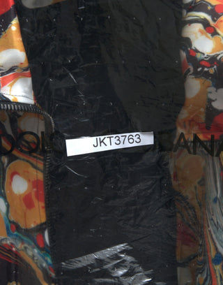 Mehrfarbige abstrakte Bomberjacke aus Polyester