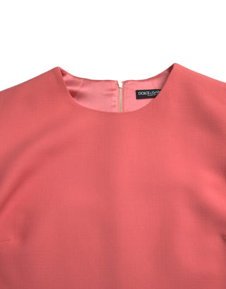 Pinkes ärmelloses Mini-Kleid aus Schurwolle