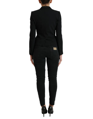 Black Wool Single Breasted Blazer Coat Jacket