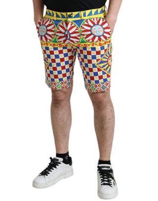 Bermudas para hombre con estampado Carretto multicolor