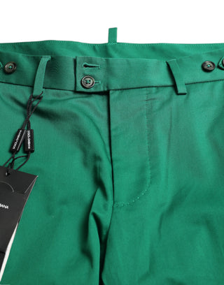 Dunkelgrüne Stretch-Bermudashorts für Herren aus Baumwolle