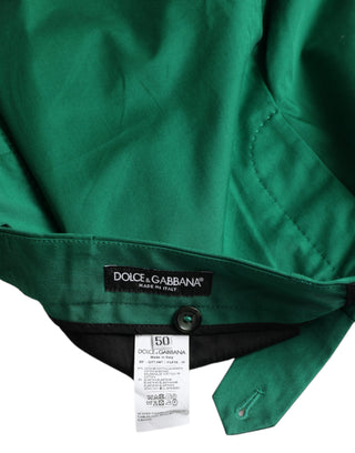 Dunkelgrüne Stretch-Bermudashorts für Herren aus Baumwolle