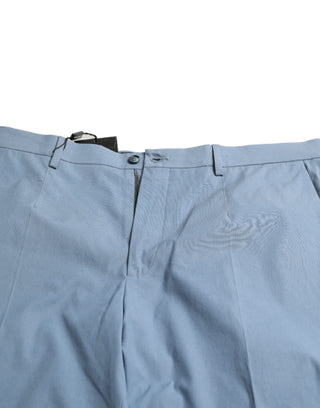Bermudas para hombre de algodón azul cielo con dobladillo doblado