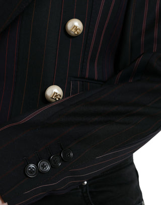 Black Striped SICILIA Double Breasted Jacket