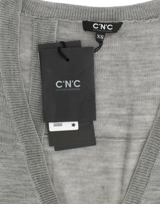 Graue leichte Strickjacke