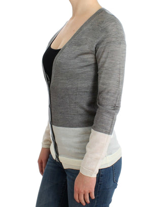 Graue leichte Strickjacke