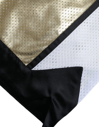 Goldene Polyester Shorts mit Perforationen und hoher Taille