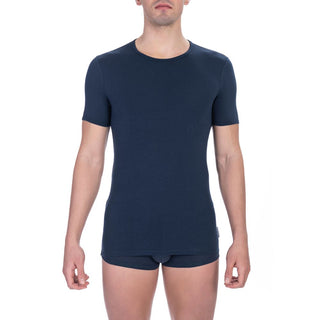 Blaues Baumwoll-Herren-T-Shirt