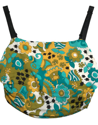 Top corto sin mangas multicolor con estampado floral