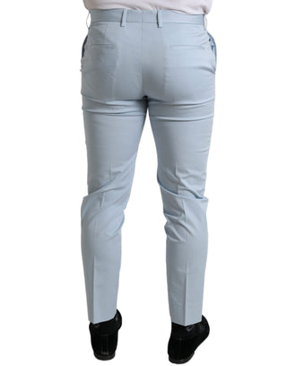 Pantalones ajustados celestes de algodón elástico