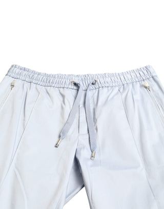 Pantalones jogger celestes claros de algodón elástico