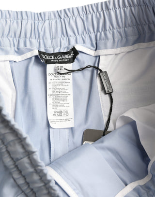 Pantalones jogger celestes claros de algodón elástico