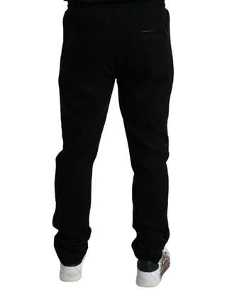 Pantalones jogger ajustados negros de algodón