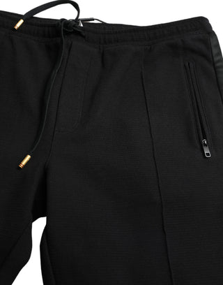 Pantalones jogger ajustados negros de algodón