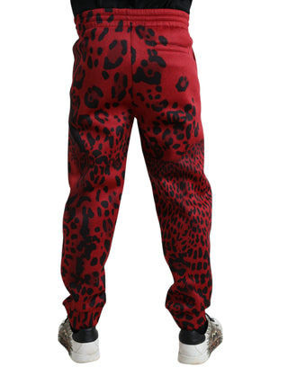 Rot-schwarze Leggings mit Leopardenmuster