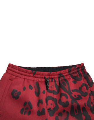 Rot-schwarze Leggings mit Leopardenmuster