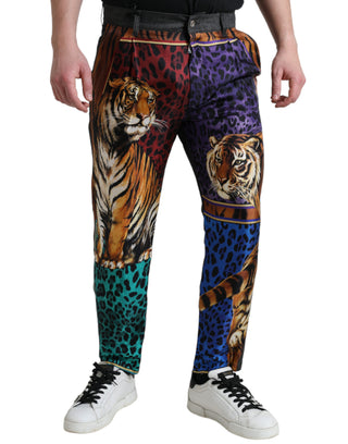 Multicolor-Tiger-Baumwolle Lockere Jeans