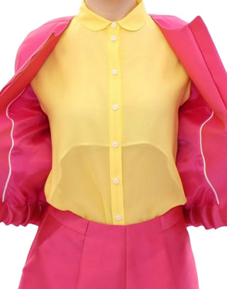 Jacke aus rosafarbenem Seidengemisch
