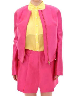Jacke aus rosafarbenem Seidengemisch
