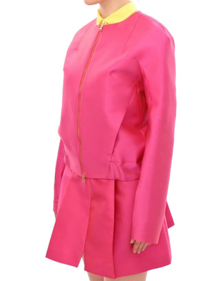 Chaqueta de mezcla de seda rosa