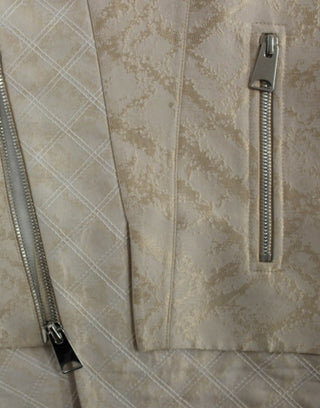Chaqueta sin mangas de brocado beige