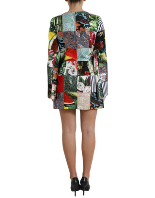 Mehrfarbiges Minikleid mit Blumen-Patchwork