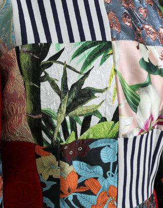 Mehrfarbiges Minikleid mit Blumen-Patchwork