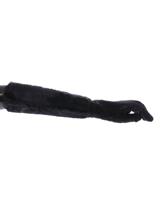 Guantes de codo de piel de cordero de lana negra con encaje