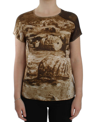 Blusa de seda Taormina marrón