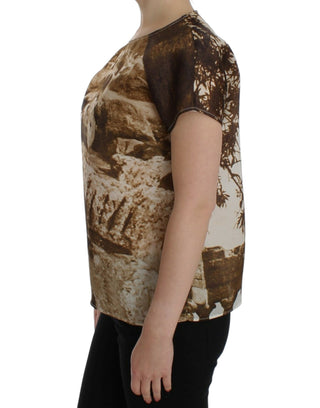 Blusa de seda Taormina marrón