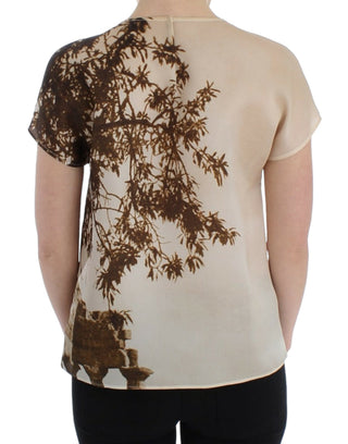 Blusa de seda Taormina marrón