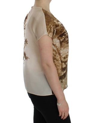 Blusa de seda Taormina marrón