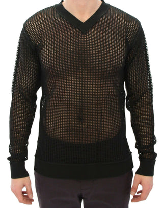 Dunkelgrüner Runway Netzpullover