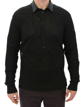 Dunkelgrüner Runway Netzpullover