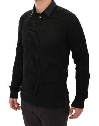 Dunkelgrüner Runway Netzpullover