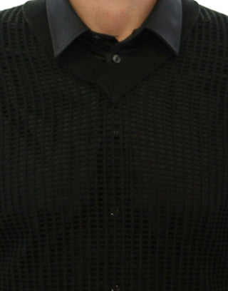 Dunkelgrüner Runway Netzpullover