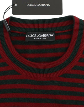 Red Gray Cashmere Short Sleeve Sweater