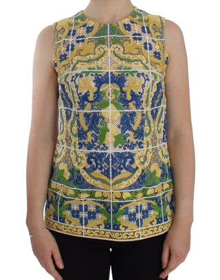 Mehrfarbiger Majolika-bestickter Pullover