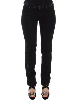 Schwarze schmale Jeans Denimhose Skinny Stretch