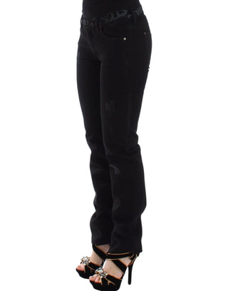 Schwarze schmale Jeans Denimhose Skinny Stretch