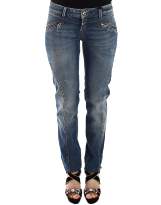 Pantalones de mezclilla azules rectos