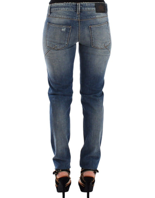 Pantalones de mezclilla azules rectos