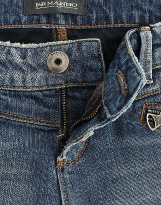 Pantalones de mezclilla azules rectos