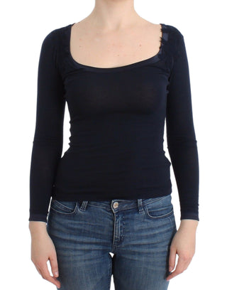 Dessous Blaues Oberteil Bluse Pullover Spitze Viskose