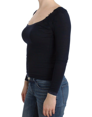 Dessous Blaues Oberteil Bluse Pullover Spitze Viskose
