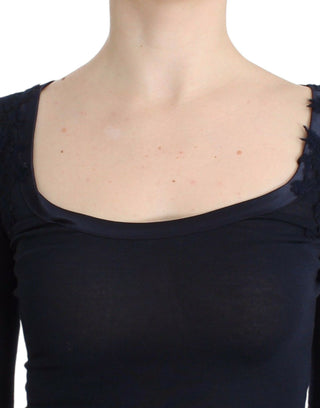 Dessous Blaues Oberteil Bluse Pullover Spitze Viskose