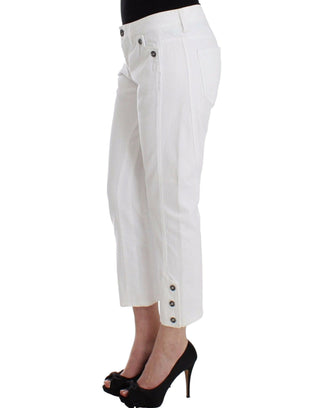 Pantalones de mezclilla blancos recortados