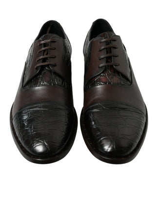 Zapatos formales marrones de cuero exótico para hombre